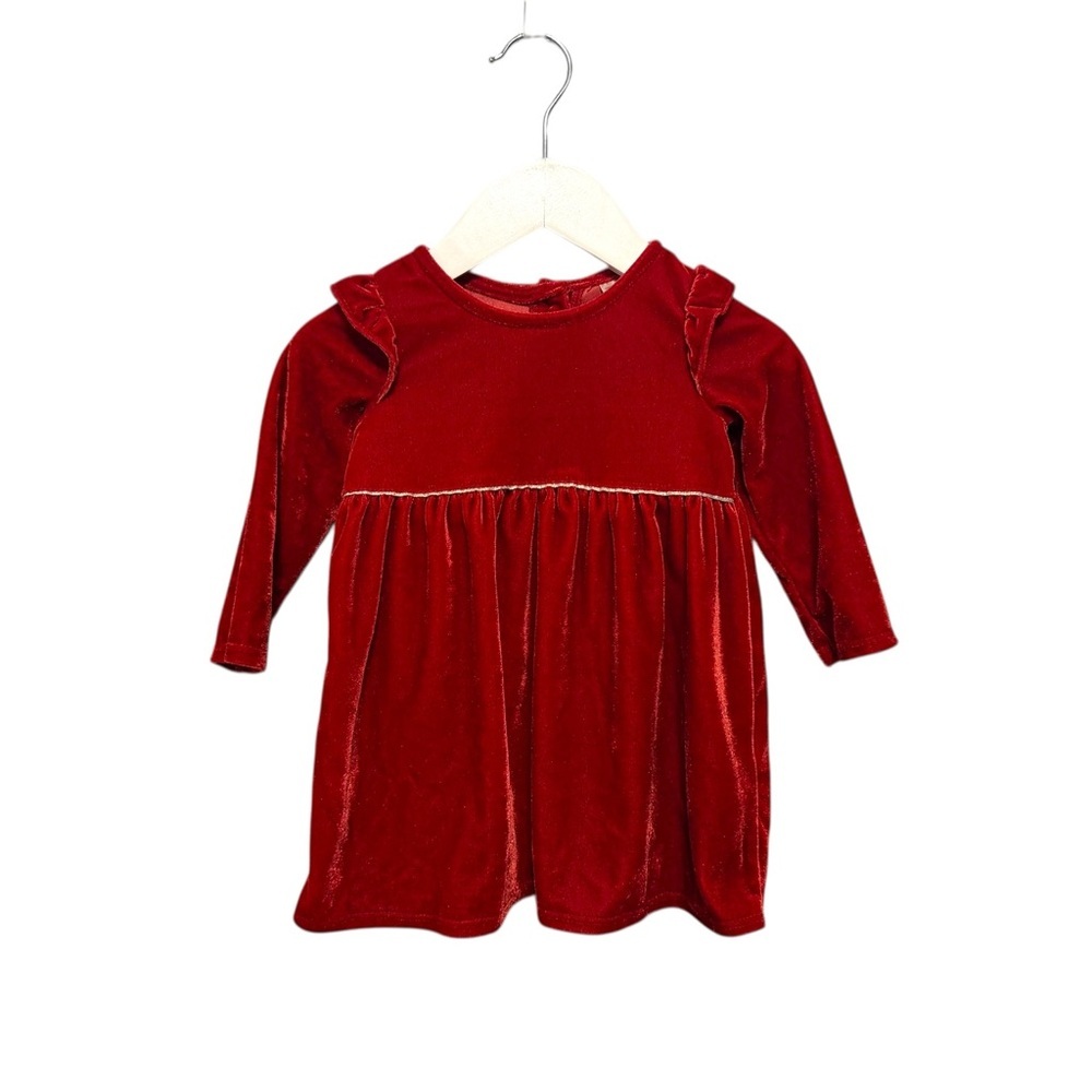 โญ๏ธ 5/$30 Baby BโGosh Kids Velour Christmas Dress size 12 Months